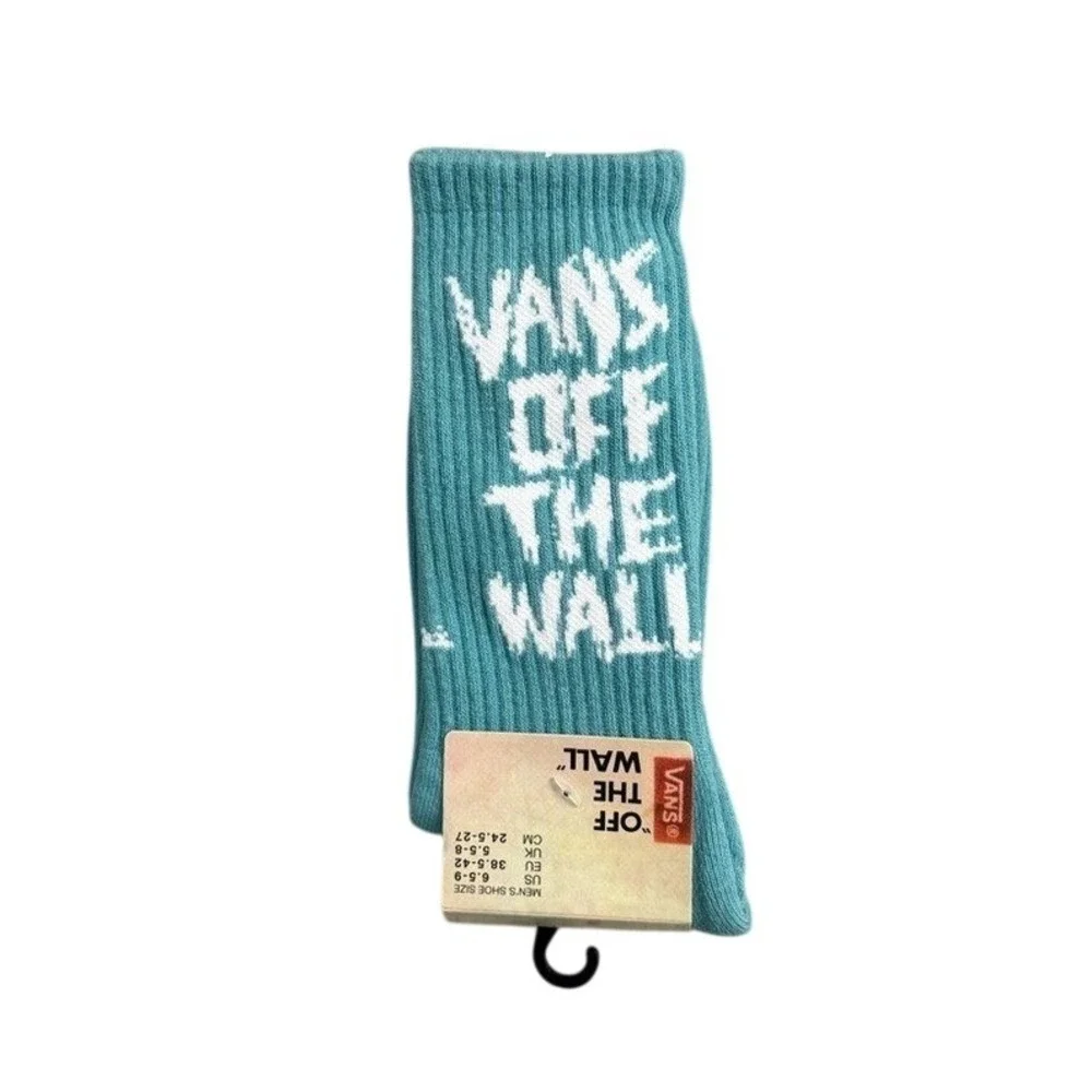 Vans‎ Crew Socks Mens Womens 6.5-9 Blue White Off The Wall Athletic Chalk Comfy